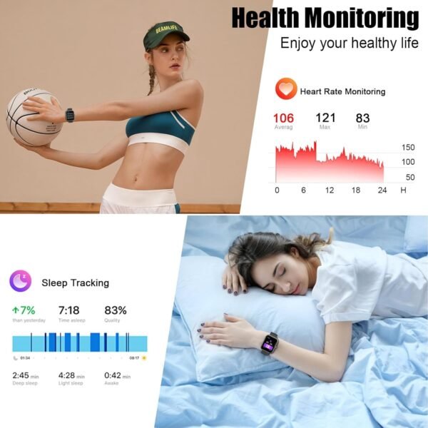 Smart Watch for Men Women, 1.96" HD Fitness Tracker Running ... - Image 4