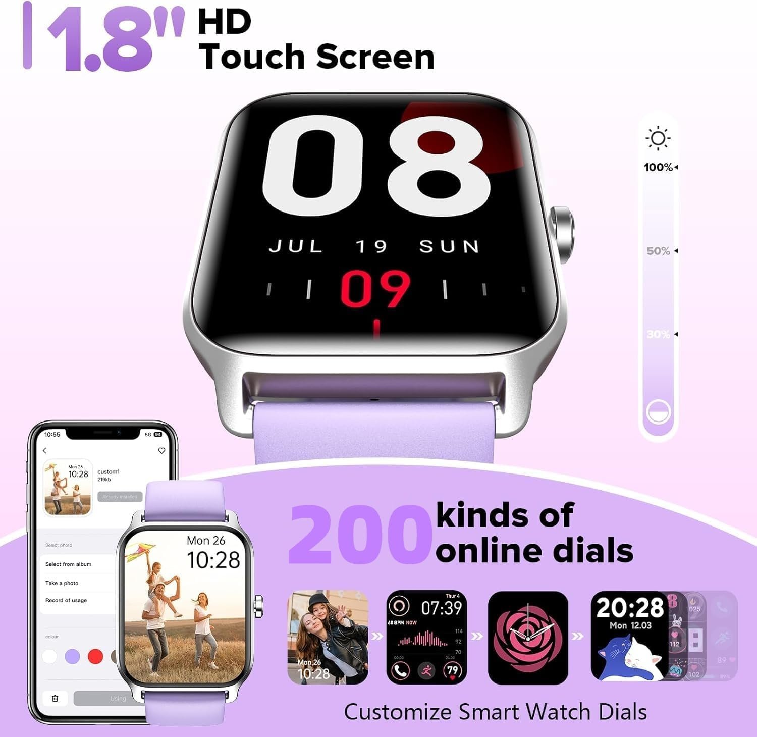 Smart Watch for Women Men, Smartwatch 1.8'' Alexa Fitness Tr... - Image 6