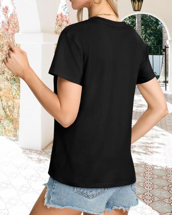 Womens T Shirts V Neck Short Sleeve Summer Tops Casual Basic... - Image 7