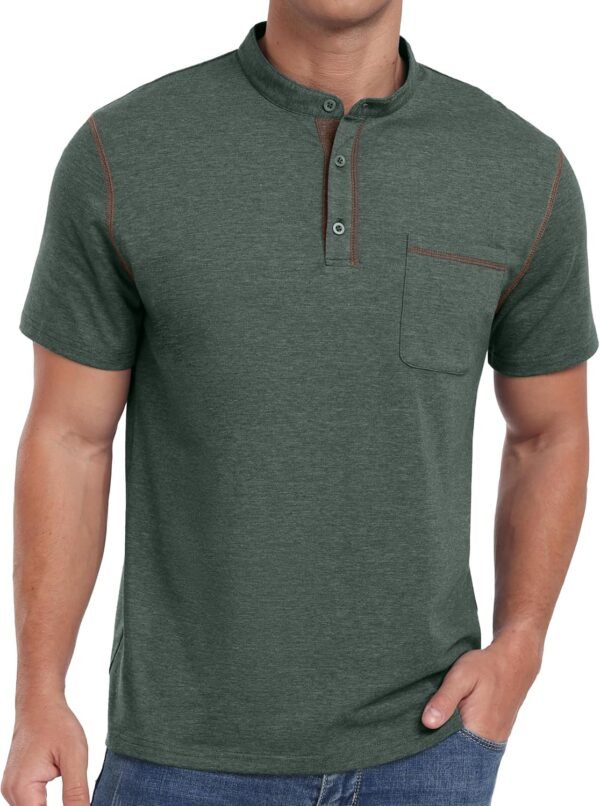 Sailwind Mens Henley Shirts Short Sleeve Summer Casual Class... - Image 5