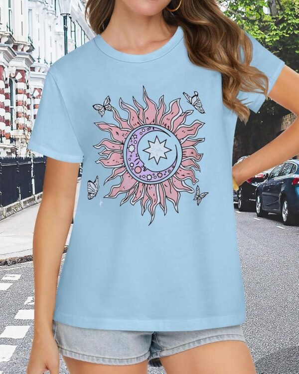 T Shirts for Women Summer Short Sleeve Crewneck Casual Cute ... - Image 3