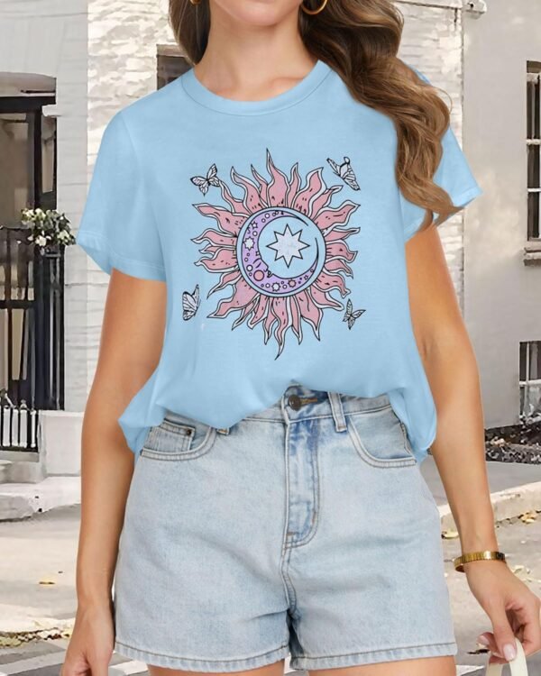 T Shirts for Women Summer Short Sleeve Crewneck Casual Cute ... - Image 2