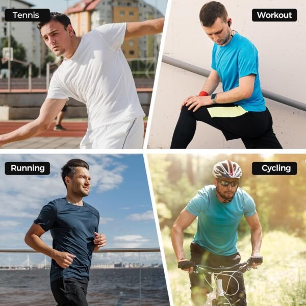 3 Pack Workout Shirts for Men Short Sleeve UPF 50+ Sun Prote... - Image 7