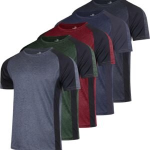 Real Essentials 5 Pack: Men’s Short Sleeve Dry Fit Active Cr...