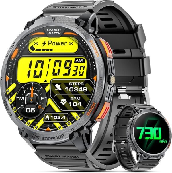 Military Smart Watches for Men, 1.85" HD Large Screen Smart ...