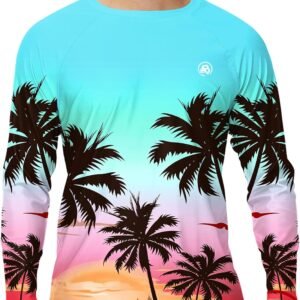 AOBUTE Mens Long Sleeve Swim Shirt Quick Dry Sun Protection ...