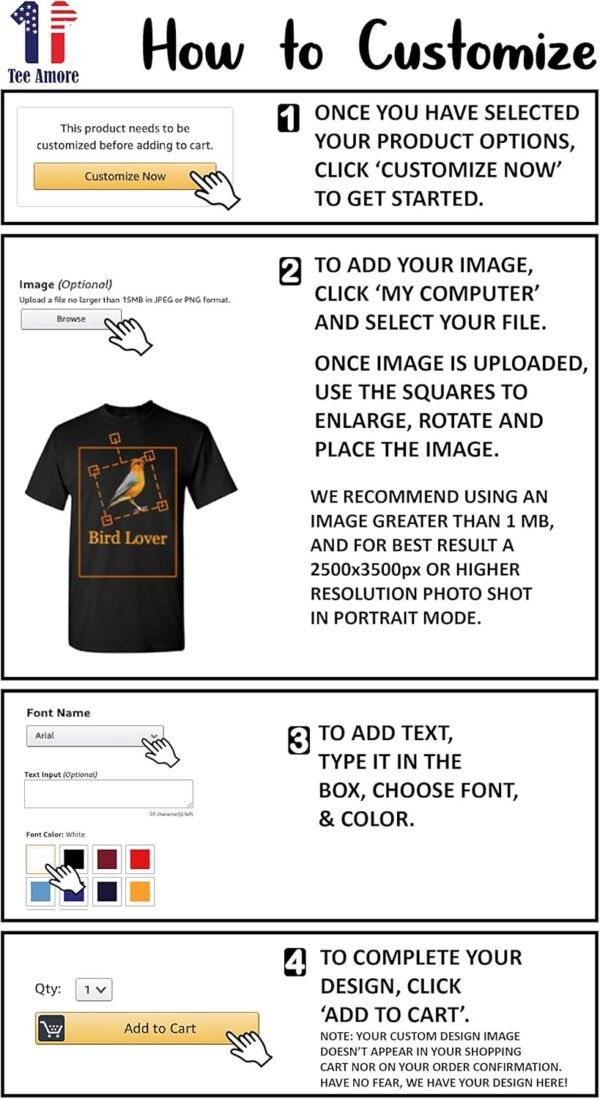Custom T Shirt Men Women Add Your Own Design Picture Photo T... - Image 5