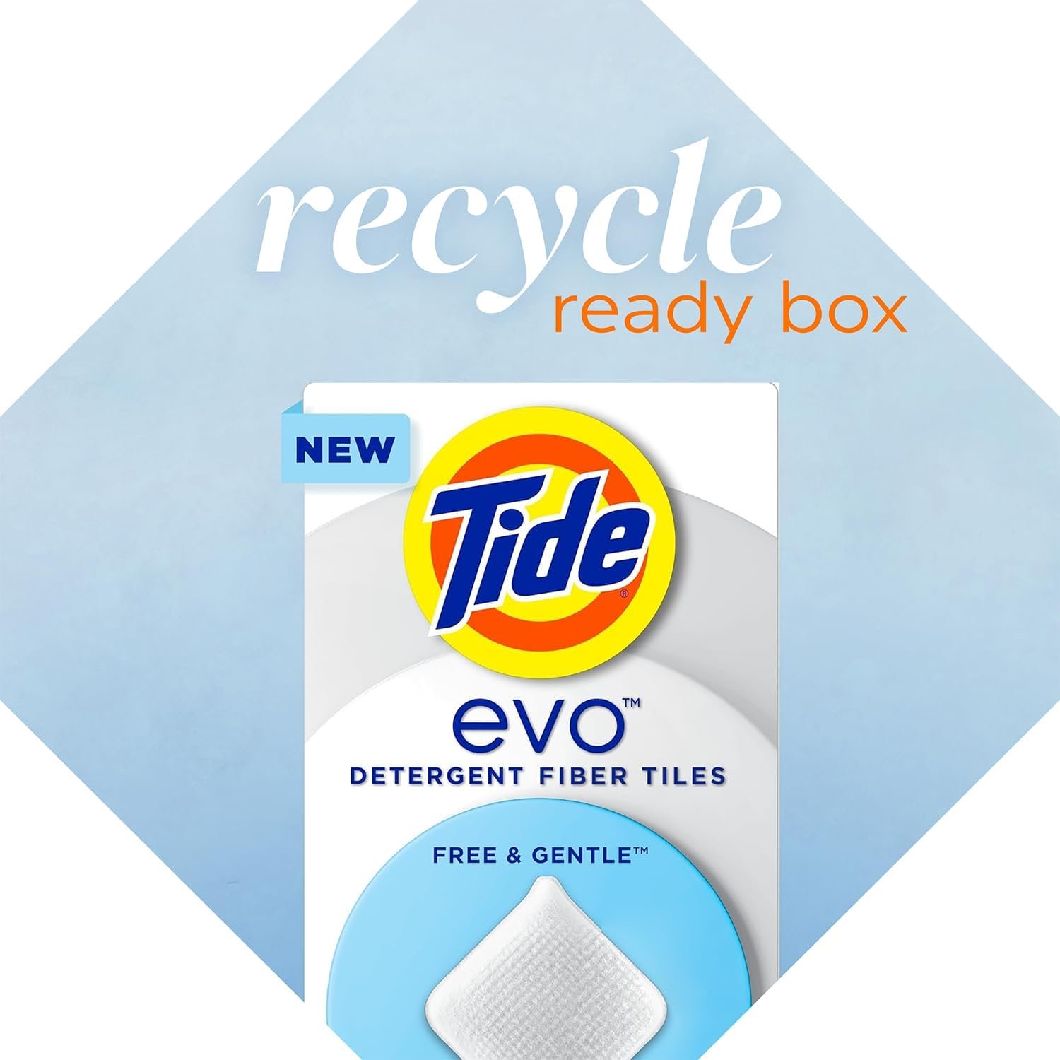 Tide Evo Free & Gentle Laundry Detergent Tiles, Fragrance-Free, 40 Medium Sized Loads, 40 ct, Easy to Use, Safe for All Machines and Water Conditions - Image 6