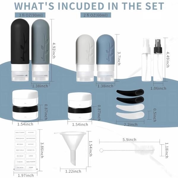 18pack Travel Bottles for Toiletries,TSA Approved Silicone T... - Image 3