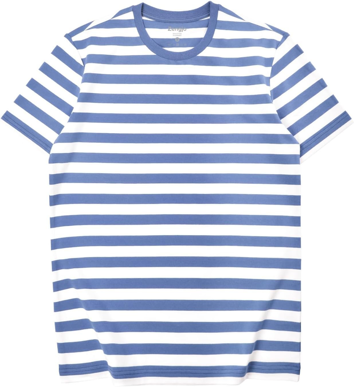 Zengjo Mens Striped Shirt Short Sleeve T-Shirts - Image 2