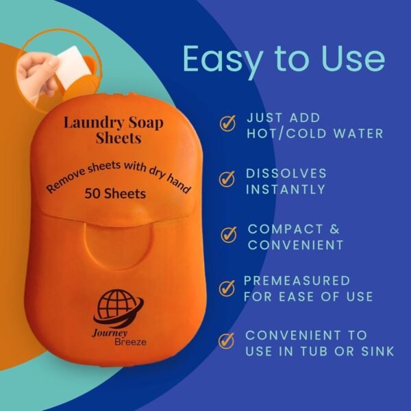 Travel Laundry Detergent Sheets + Canvas Bag, Great for Cruises, Camping, Glamping, Backpacking, Dorms, Hotel and Other Travel - Image 4