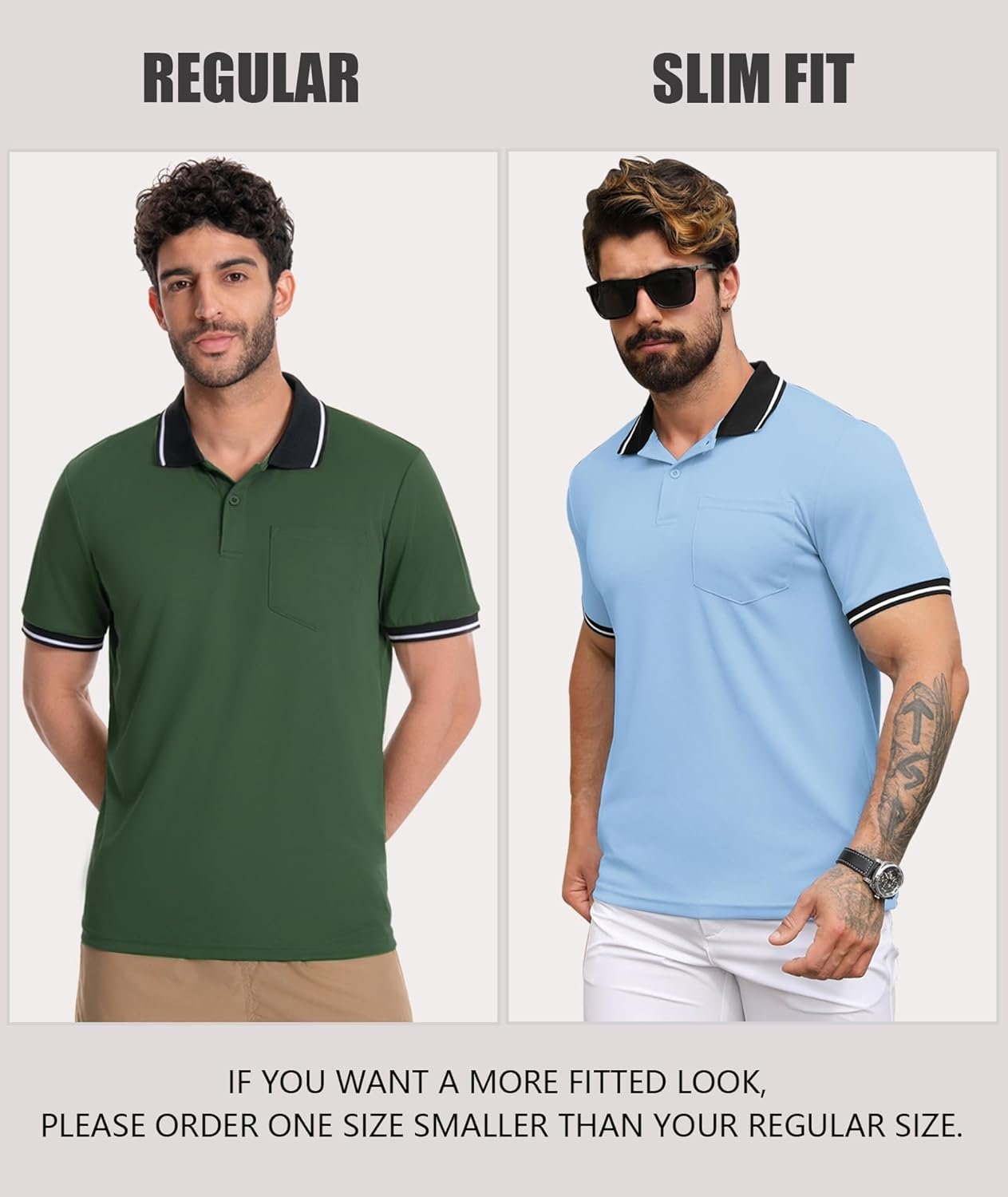 ZITY Mens Polo Shirts Casual Short Sleeve Athletic T-Shirts ... - Image 3