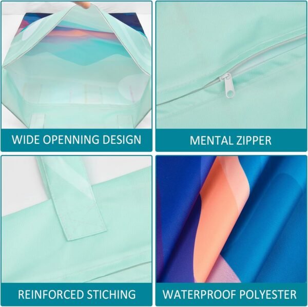 2 Pcs Large Travel Laundry Bags - Waterproof with Handle, Washable Dirty Clothes Bags for Travel, Wet & Dry Use, Bathing Suit & Gym Clothes Laundry, Swimming Pool & College Dorm - Image 4