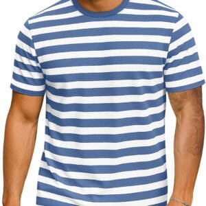 Zengjo Mens Striped Shirt Short Sleeve T-Shirts