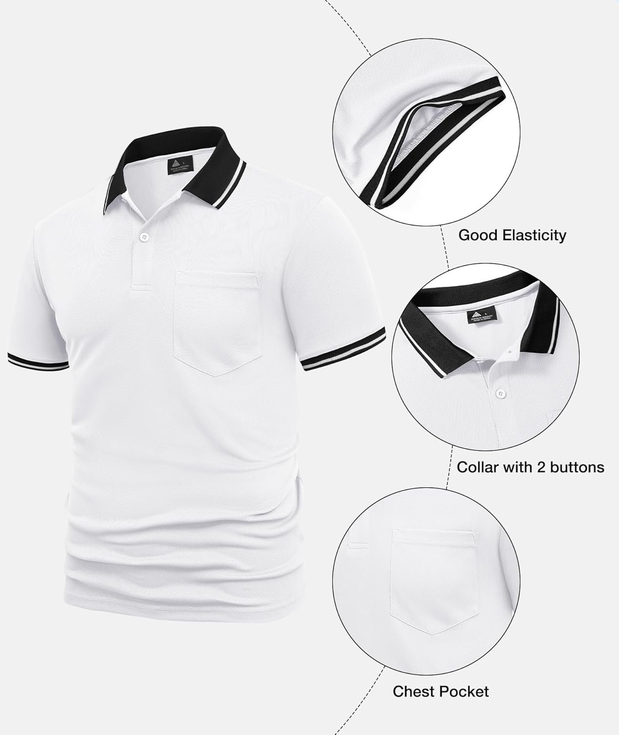ZITY Mens Polo Shirts Casual Short Sleeve Athletic T-Shirts ... - Image 5