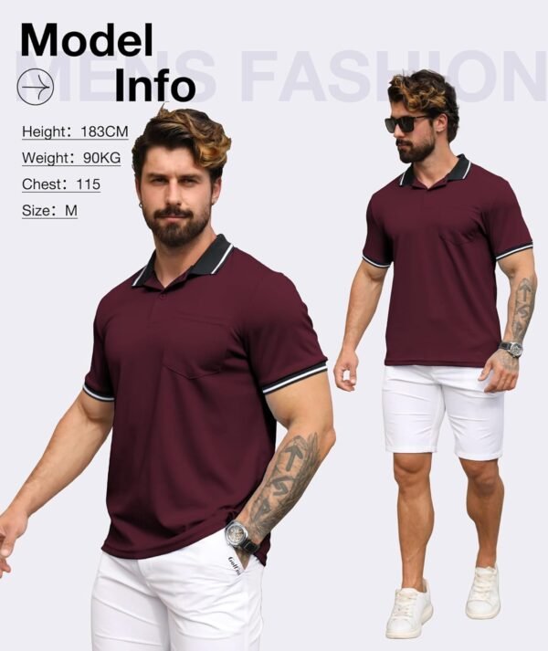 ZITY 3 Pack Men Polo Shirts Short Sleeve with Pocket Sport W... - Image 2