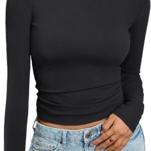 Trendy Queen Women's Boat Neck Tops Long Sleeve Shirts Casua...