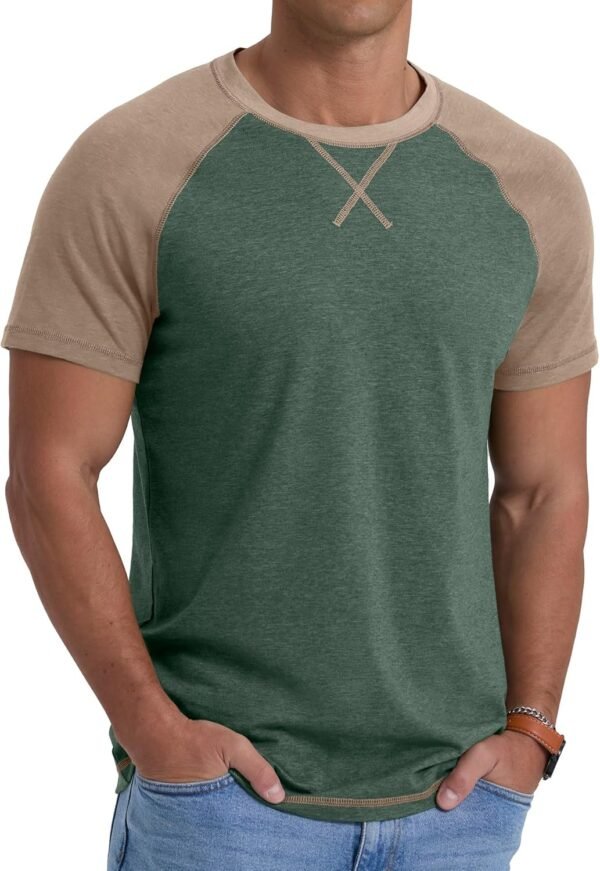 Askdeer Mens Cotton T-Shirt Short Sleeve Casual Shirts Light... - Image 2