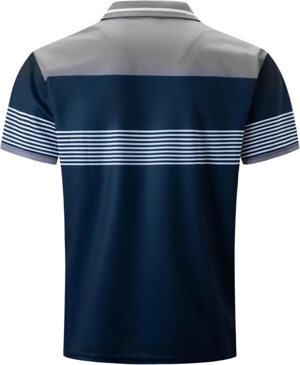 Mens Fashion Color Block Polo Shirts Casual Short Sleeve T S... - Image 4