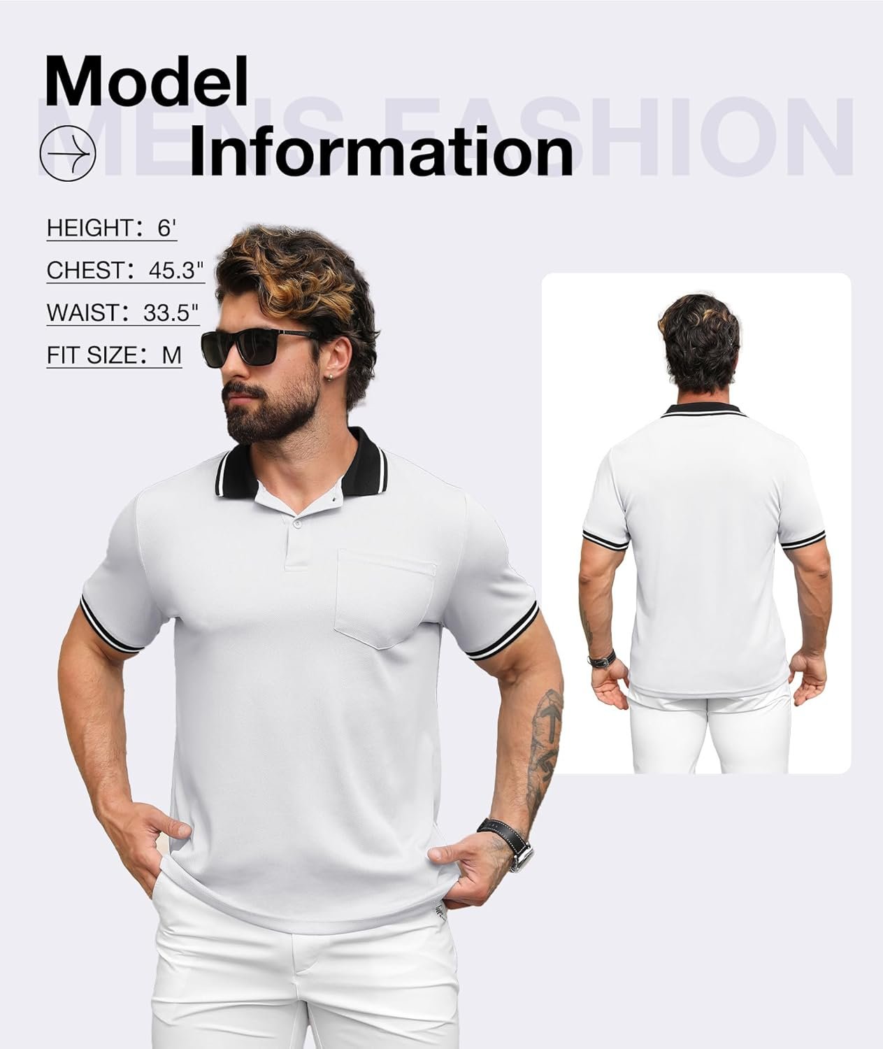 ZITY Mens Polo Shirts Casual Short Sleeve Athletic T-Shirts ... - Image 2
