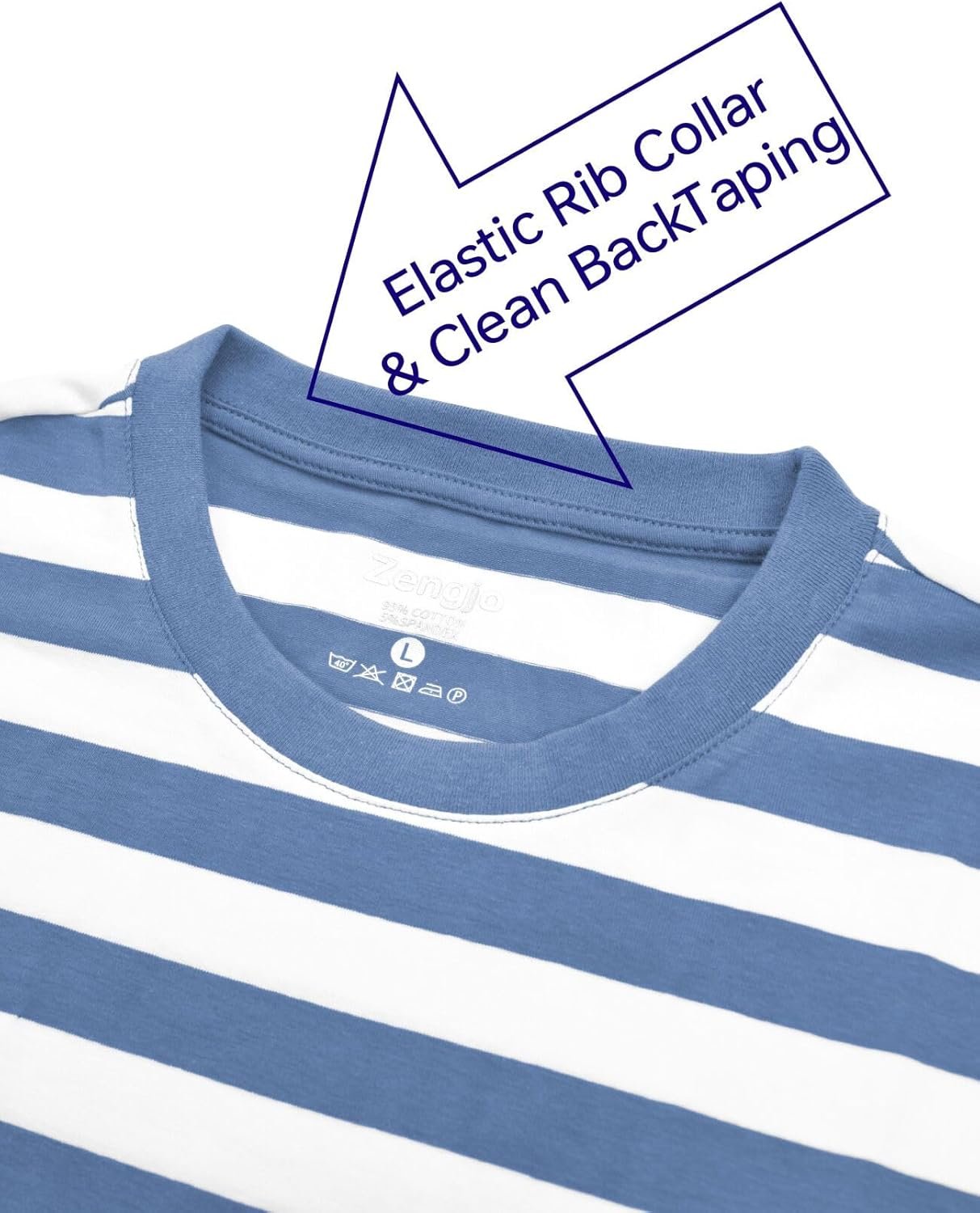 Zengjo Mens Striped Shirt Short Sleeve T-Shirts - Image 4