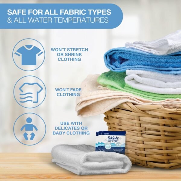 SinkSuds Laundry Detergent Travel Size Liquid Soap TSA Compliant Safe for All Fabrics 6 Packets & 1 Sink Stopper - Image 3