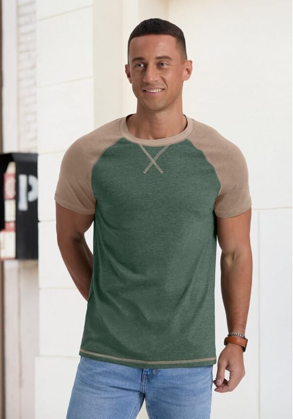 Askdeer Mens Cotton T-Shirt Short Sleeve Casual Shirts Light... - Image 5