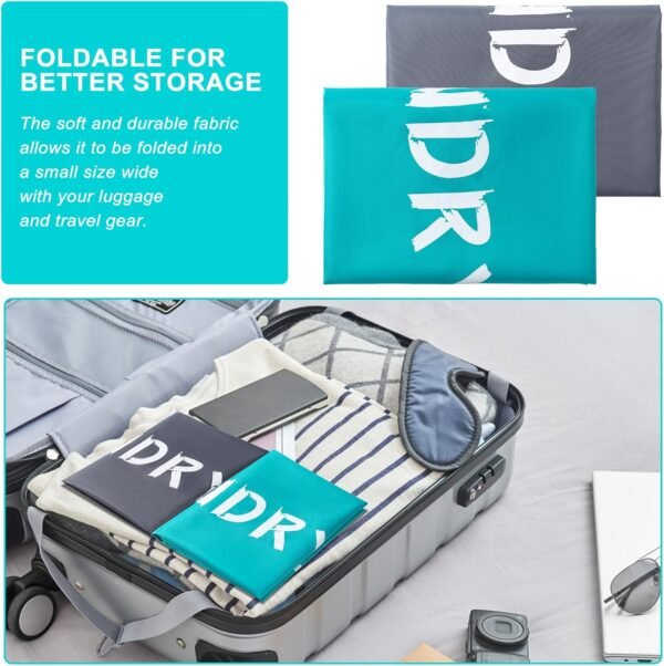 2 Pack XL Travel Laundry Bag, Machine Washable Dirty Clothes Organizer with Drawstring,Large Enough to Hold 4 Loads of Laundry, Easy Fit a Laundry Hamper or Basket Travel Essentials 24" x 36" - Image 4