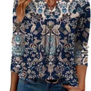 Zeagoo Womens Tops Long Sleeve Shirts 2025 V Neck Fall Blous...