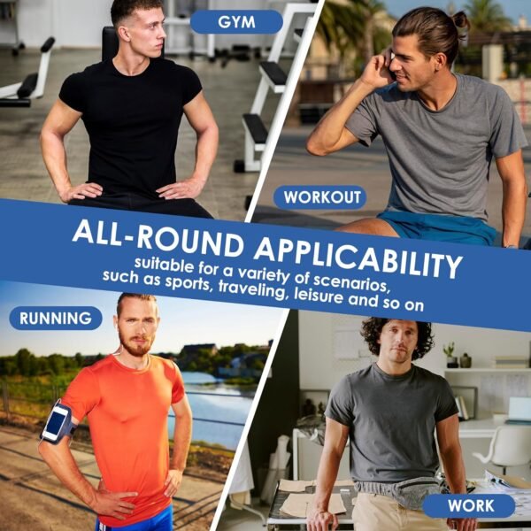 2&5 Pack Men's Sports T Shirts,Crew Neck Breathable Quick-Dr... - Image 7