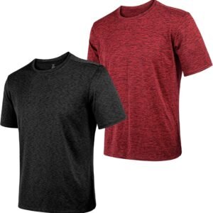 2&5 Pack Men's Sports T Shirts,Crew Neck Breathable Quick-Dr...