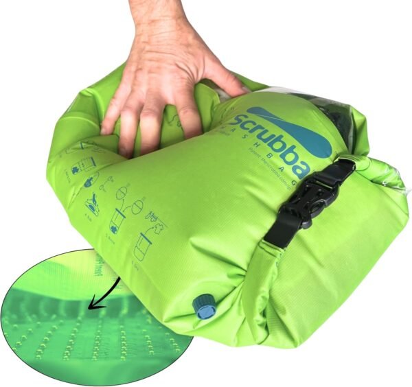 Scrubba Wash Bag Portable Washing Machine - Lightweight Manual Washing Machine for Travel, Camping, Laundry, Baby Clothes - Travel Essentials, Gift - use with Laundry Detergent/Sheets - 5.3 oz.