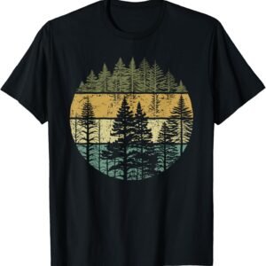 Retro Forest Trees Outdoors Nature Women Men Vintage Graphic...