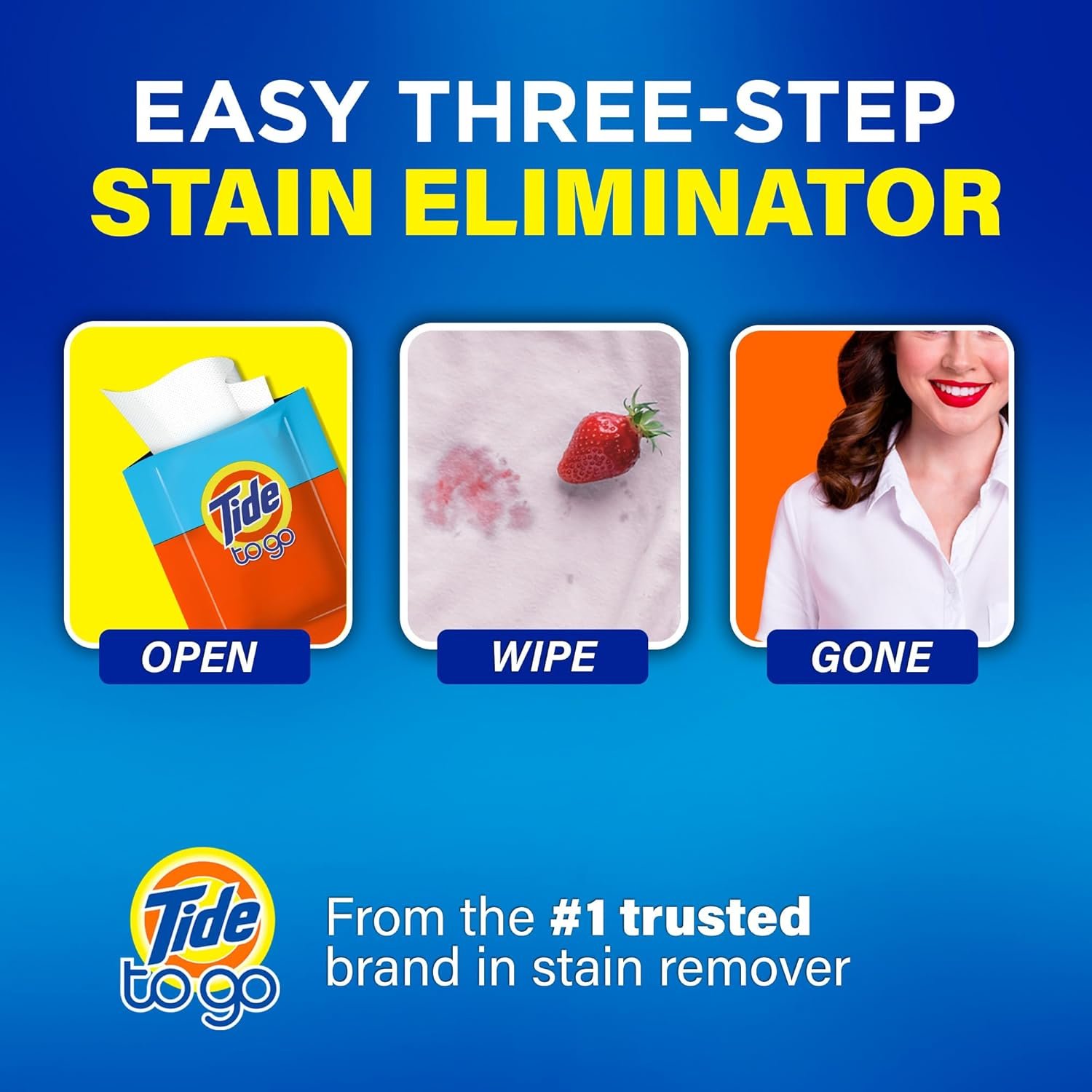 Tide To Go Stain Remover Wipes for Clothes, Instant Laundry Travel Stain & Spot Remover, 3 Pack, (30 Wipes Total) - Image 6