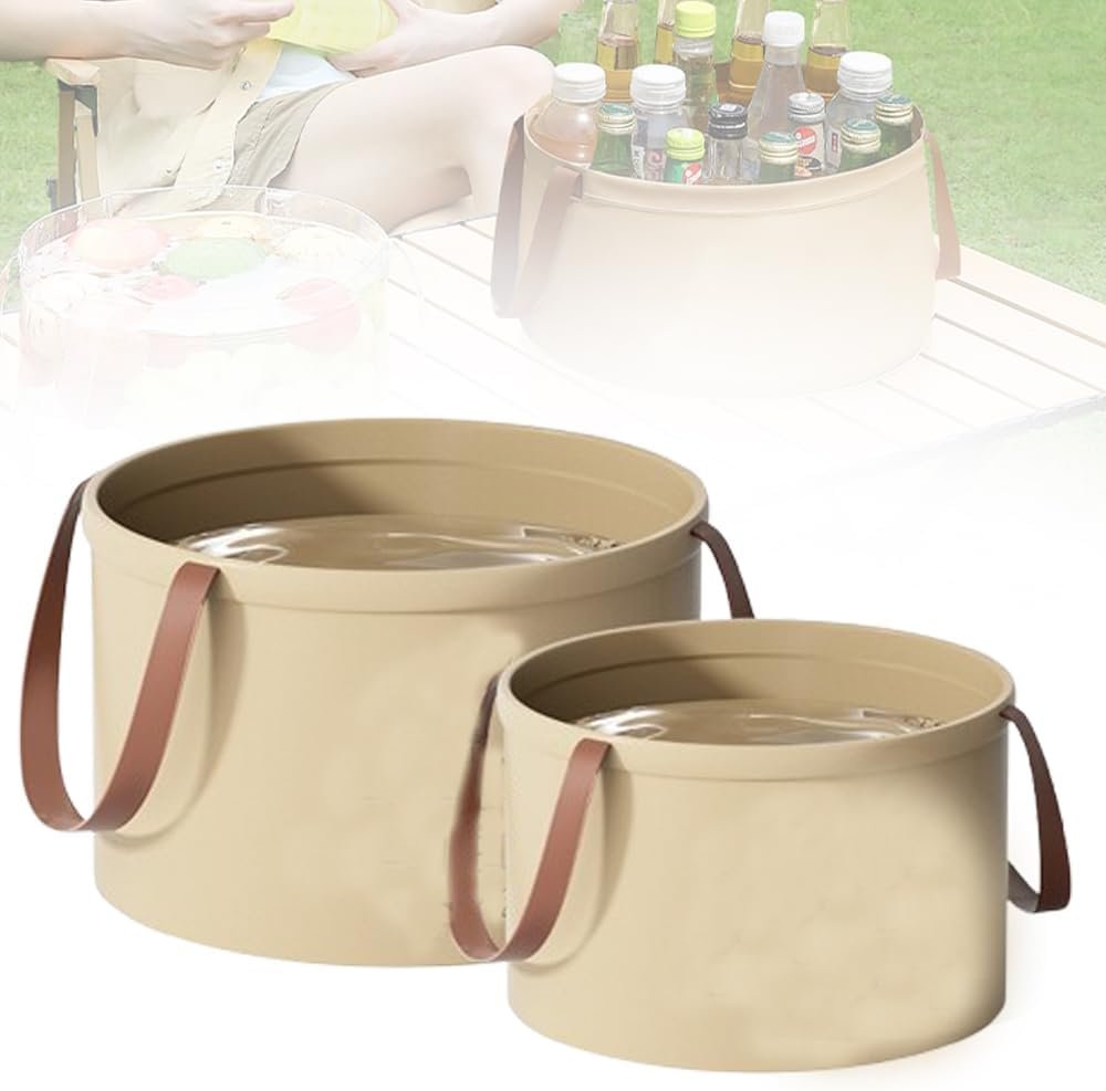 2026 New Collapsible Travel Basin, Portable Foldable Bucket for Camping, Laundry & Foot Soaks, Collapsible Bucket with Handle, Car Wash Buckets Foldable Water Storage Container Wash Basin (6.8L)