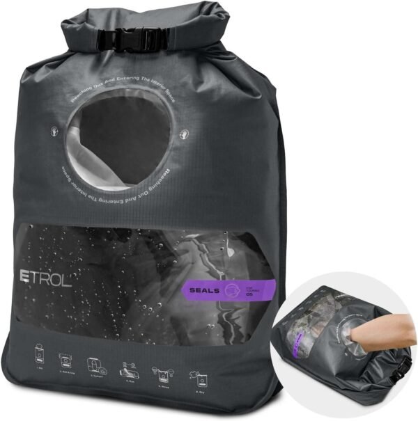 ETROL Wash Bag for Travel,Portable Washing Machine - Lightweight Manual Portable Washing Kit, Waterproof Clothes Scrubbing Bag