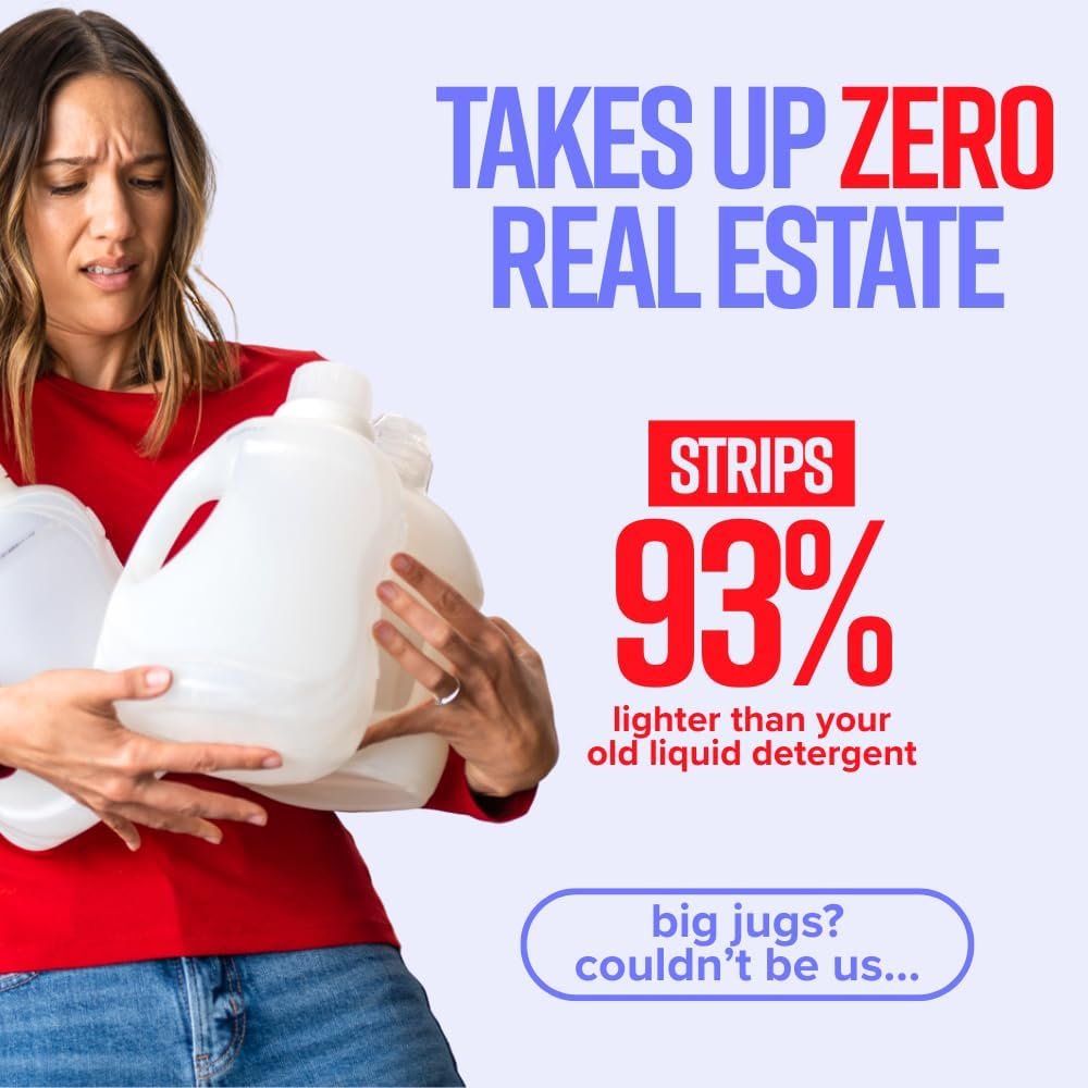 STRIPS Laundry Detergent Sheets Unscented Travel Pack (3ct, 6 loads) Fragrance Free Eco Liquidless Soap, Travel-Friendly, Dissolves in Hot & Cold, Hypoallergenic, Tackles Tough Stains & Odors - Image 8