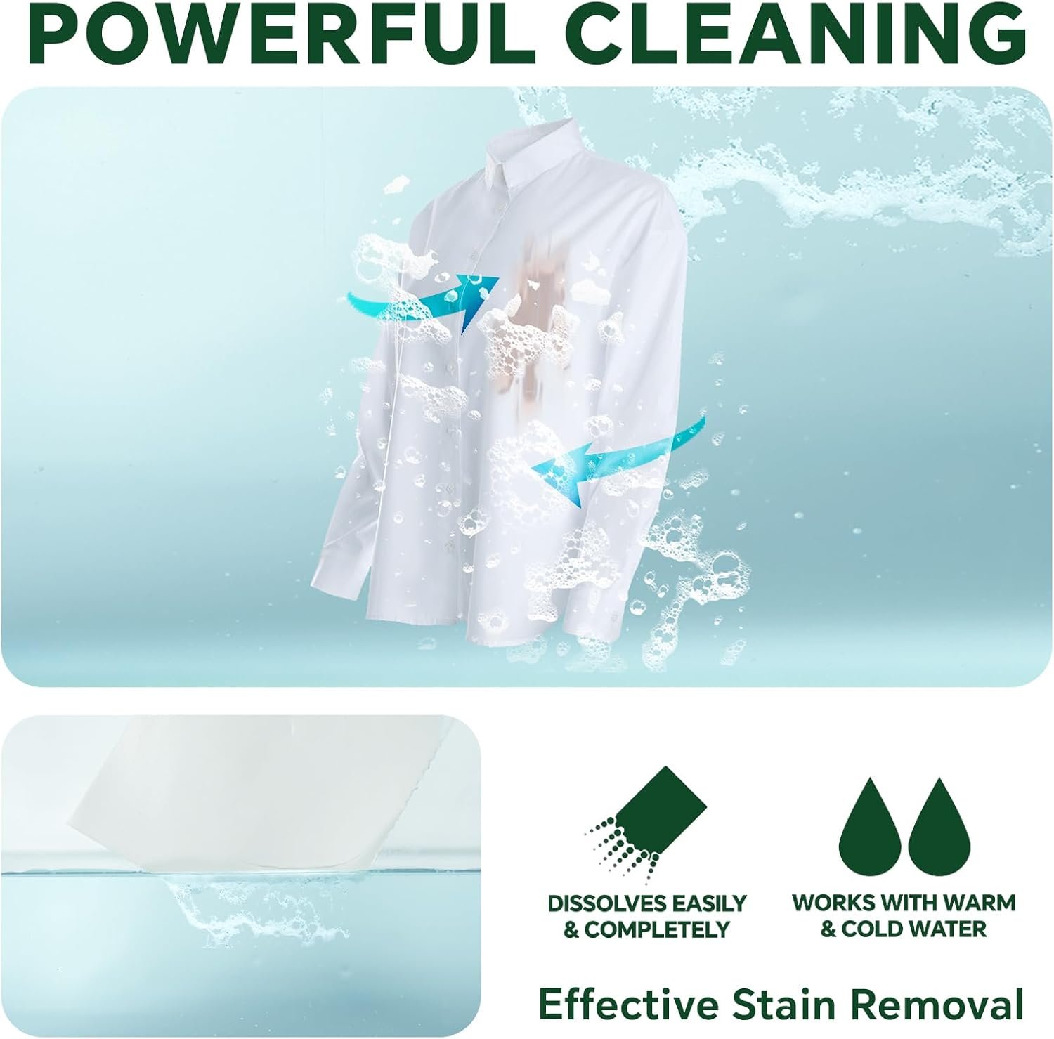 Laundry Detergent Sheets Fresh Scent, Eco-Friendly, Powerful Cleaning, Up to 160 Loads (80 Sheets), Hypoallergenic Laundry Soap for Travel and Home Washing