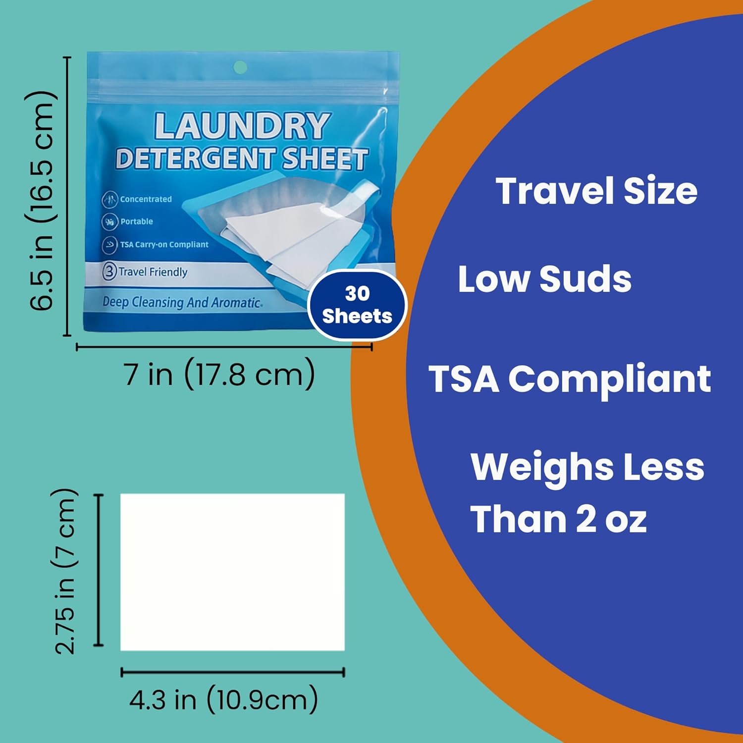Travel Laundry Detergent Sheets and Travel Clothesline Outdoor or Indoor - Laundry kit Good for Cruises, Camping, Hotel, Dorm, Backpacking or Any Other Travel - Image 2