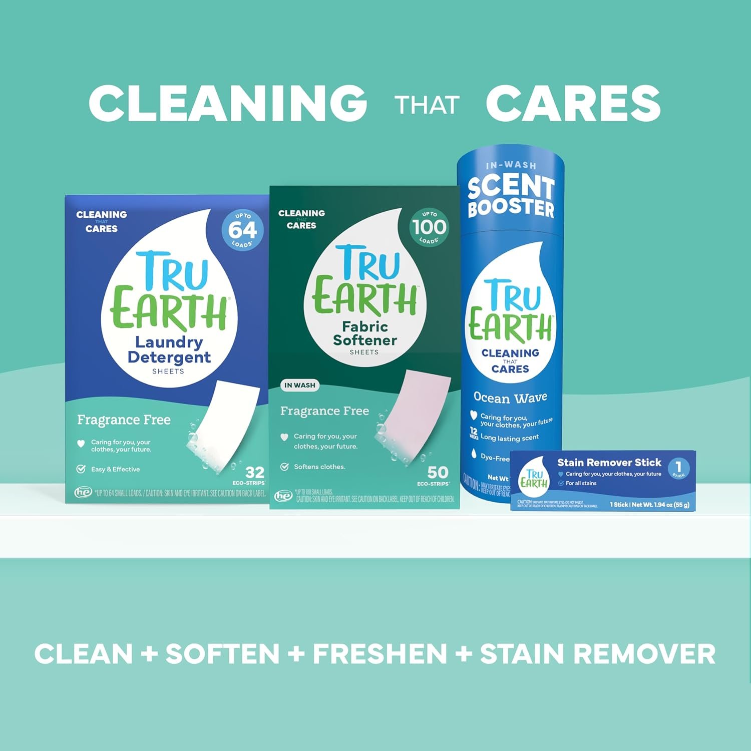 Tru Earth Compact Dry Laundry Detergent, Unscented - Up to 64 Loads (32 Sheets) | Liquidless Detergent, Travel | Packaging May Vary - Image 9