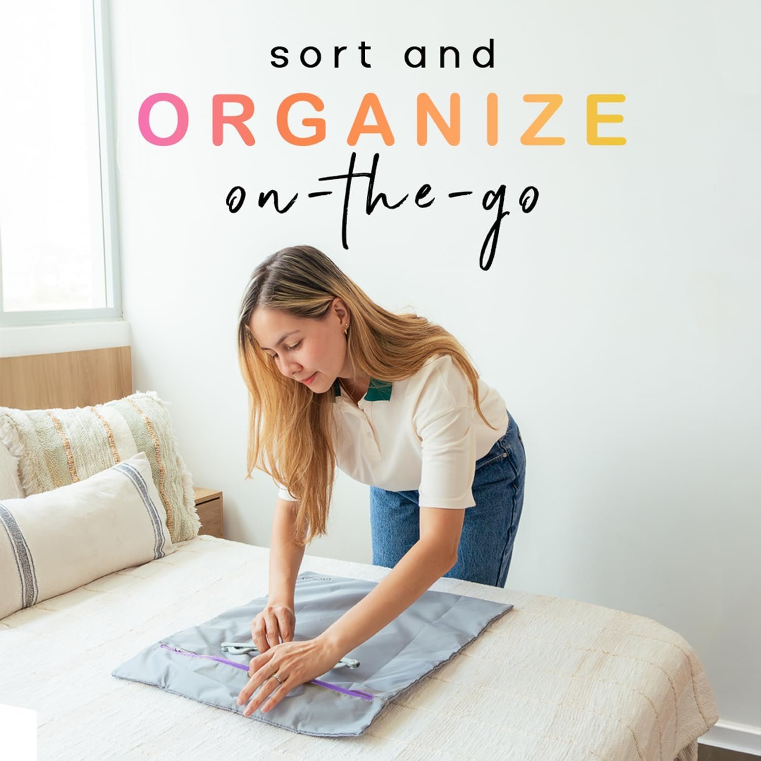 MUMI Travel Laundry Bag – Moisture & Smell-Proof Wash Bag with Folding Hanger & Outer Pouch | Large Washable Bags for Suitcase, Gym & Packing | Clothes Organizer for Trips & Storage - Yellow - Image 2