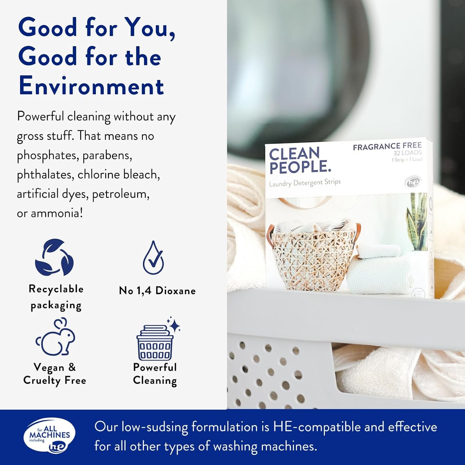 The Clean People Laundry Detergent Sheets - Laundry Soap - Ultra Concentrated, Recyclable Packaging, Stain Fighting - Fresh Scent, 32 Pack - Image 2