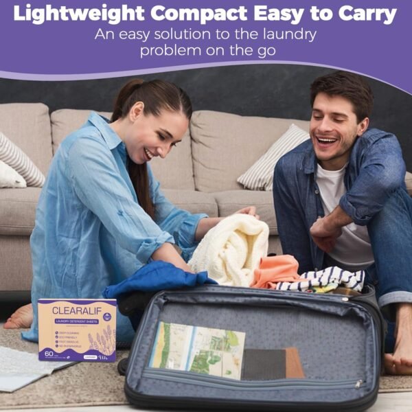 CROS 180 Loads Laundry Detergent Sheets Fresh Lavender Scent, for Travel, Home, Apartment,Dorm, Laundry Detergent Strips Eco Friendly, Hypoallergenic, Liquidless Washing Supplies - Image 6