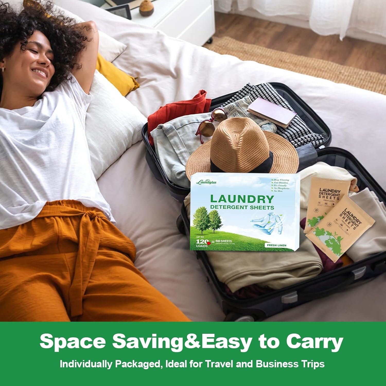 Laundry Detergent Sheet, Eco-Friendly & Hypoallergenic Wash Strips, Natural Ingredients, Ultra-Concentrated, Travel-Ready, No Plastic Jug- Fresh Scent, (120 Loads) 60 Sheets - Image 6