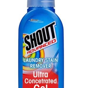 Shout Advanced Stain Remover Gel for Clothes Laundry, Ultra Concentrated Gel with Built-in Scrubber Brush for Deep Set-In stains, 8.7oz