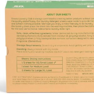 Sheets Laundry Club Laundry Detergent Sheets – 50 Sheets (100 Loads), Fresh Linen, Hassle-Free Laundry, Quick-Dissolving, Hypoallergenic, Septic Safe, Plastic-Free Packaging