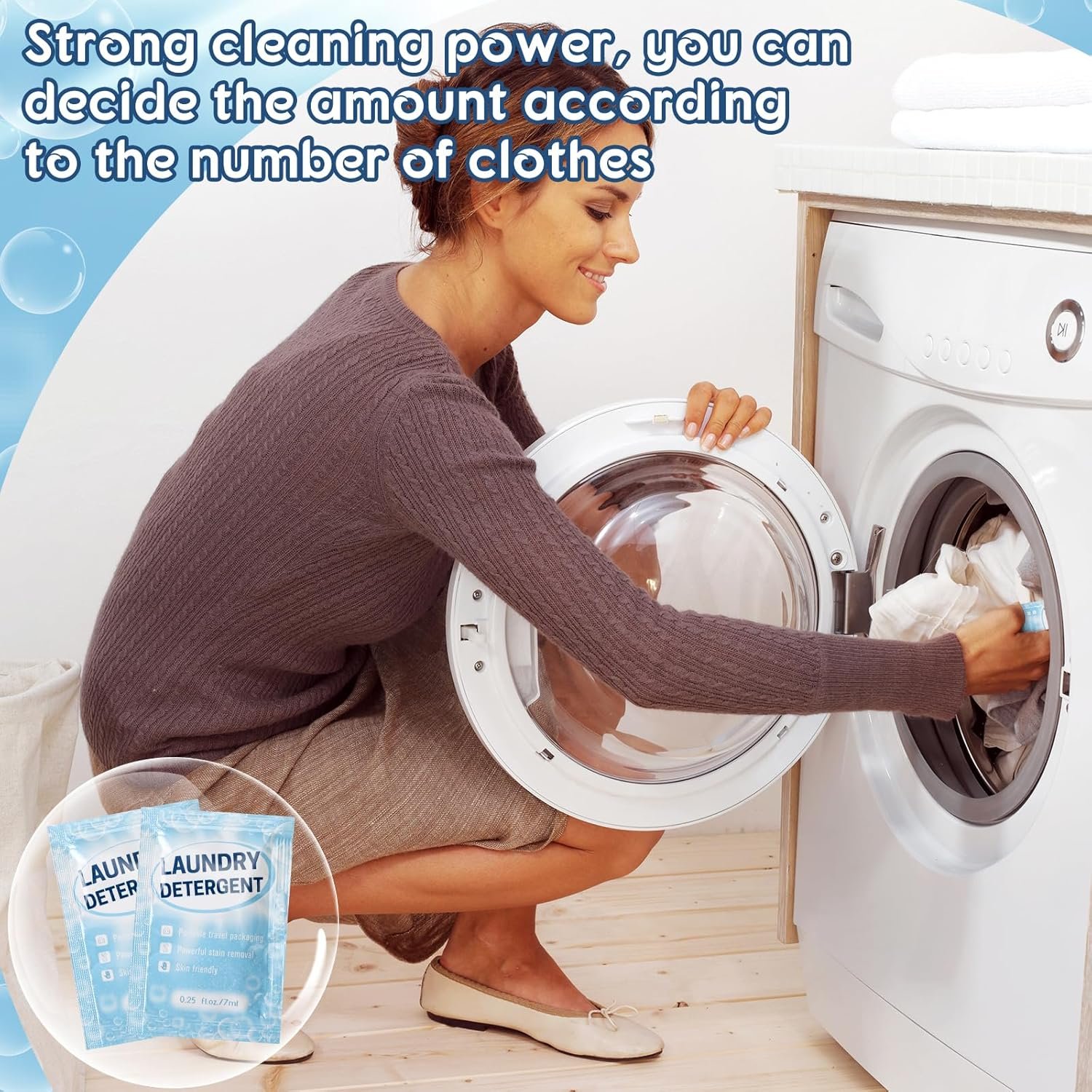 Leelosp Individual Travel Laundry Detergent Portable Detergent Packets Travel Size Liquid Soap for Cleaning - Image 5