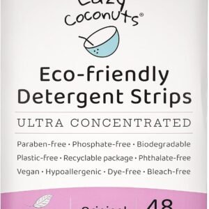 Eco Friendly, Plant Powered Laundry Detergent Strips - Fragrance Free, Unscented, Ultra Concentrated, Earth Friendly No Plastic - Lightweight and Perfect For Home, Dorms, Travel, Camping