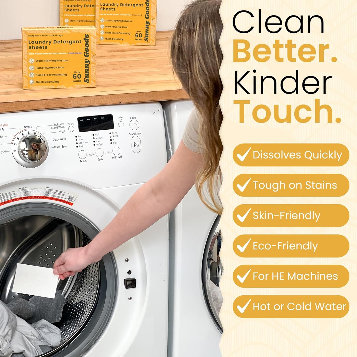 Laundry Detergent Sheets with Plant Powered Stain-Fighting Enzymes - 60 Loads - Concentrated Liquidless Laundry Soap Sheets - Home and Travel Laundry Detergent - Fresh Linen - Image 2