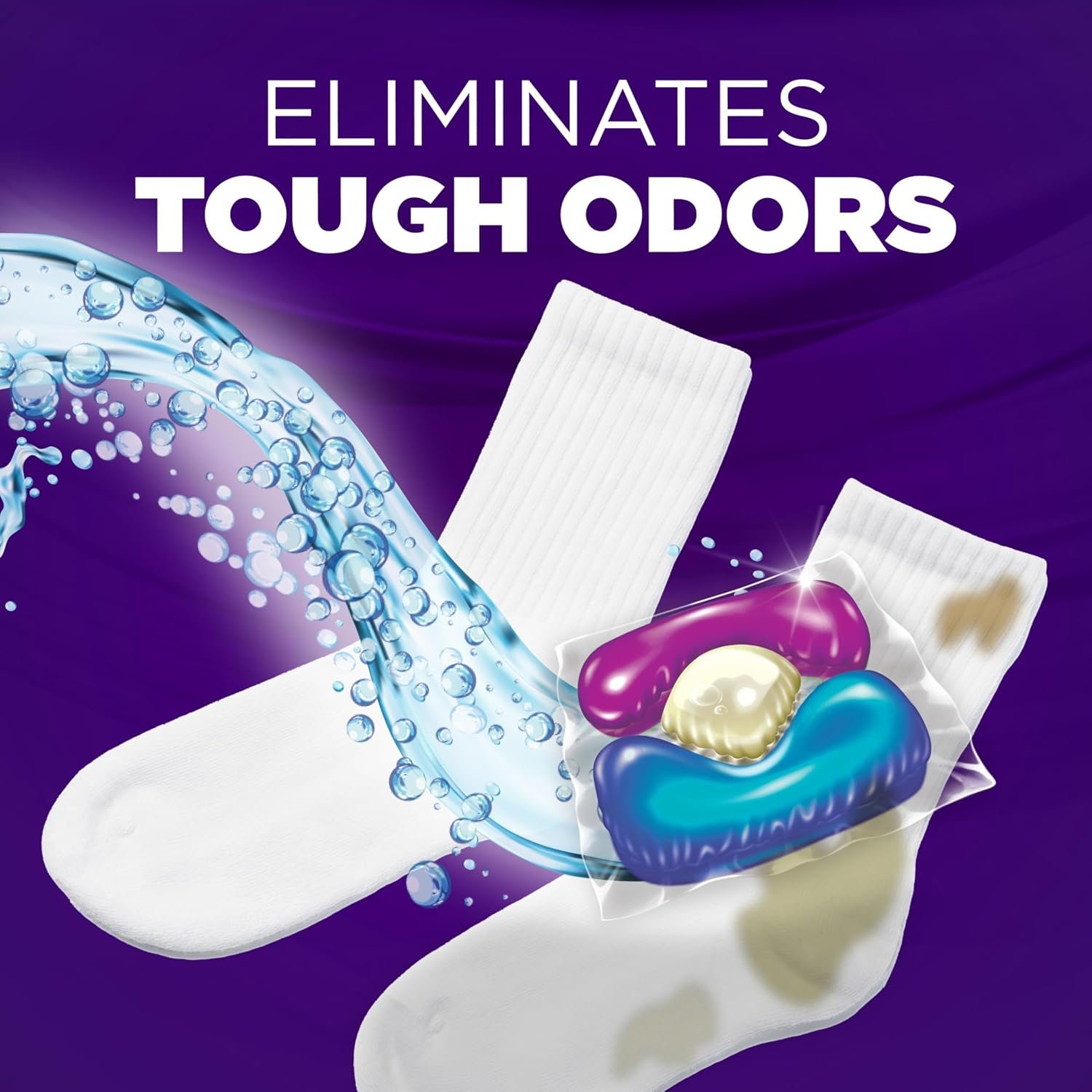 ARM & HAMMER Plus OxiClean with Odor Blasters 5-in-1 Laundry Detergent Power Paks, Laundry Odor Remover, Eliminates Odors, Attacks Stains, Fresh Burst Scent, 42 Count - Image 4